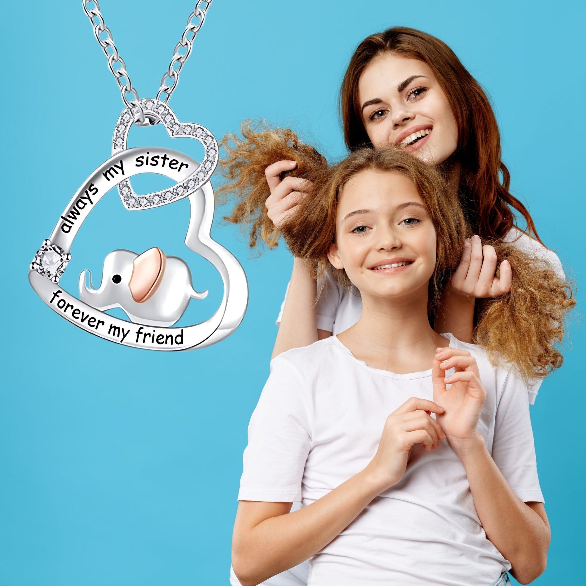 SisterElephantHeartPendantNecklaceforWomenSterlingSilverCZGingerLyneCollection_SisterElephant-5