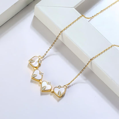 4 Leaf Clover Heart Pendant Necklace for Women Magnetic Sterling Silver Ginger Lyne Collection