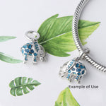 Load image into Gallery viewer, Elephant Charm European Bead Blue Enamel Sterling Silver Ginger Lyne Collection
