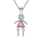 Load image into Gallery viewer, Little Girl or Boy Baby Birthstone Pendant Necklace for Mom or Grandma Ginger Lyne Collection - Boy April
