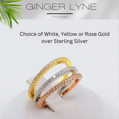 EternityWeddingBandforWomenCubicZirconiaSterlingSilverStackingRingsGingerLyneCollection_Gold-4