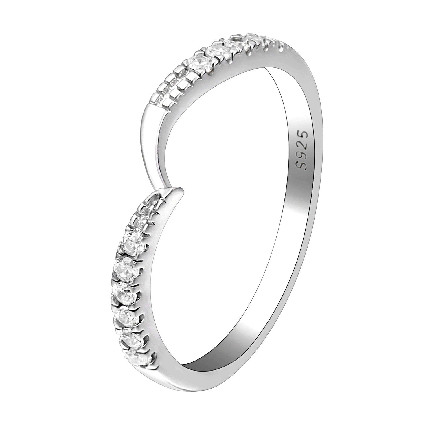 Nanette Anniversary Band Ring Sterling Silver V Cz Womens Ginger Lyne Collection - 12