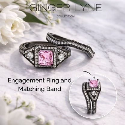 DanielleWeddingRingSetforWomenCZBlackEngagementGingerLyneCollection_Pink-2