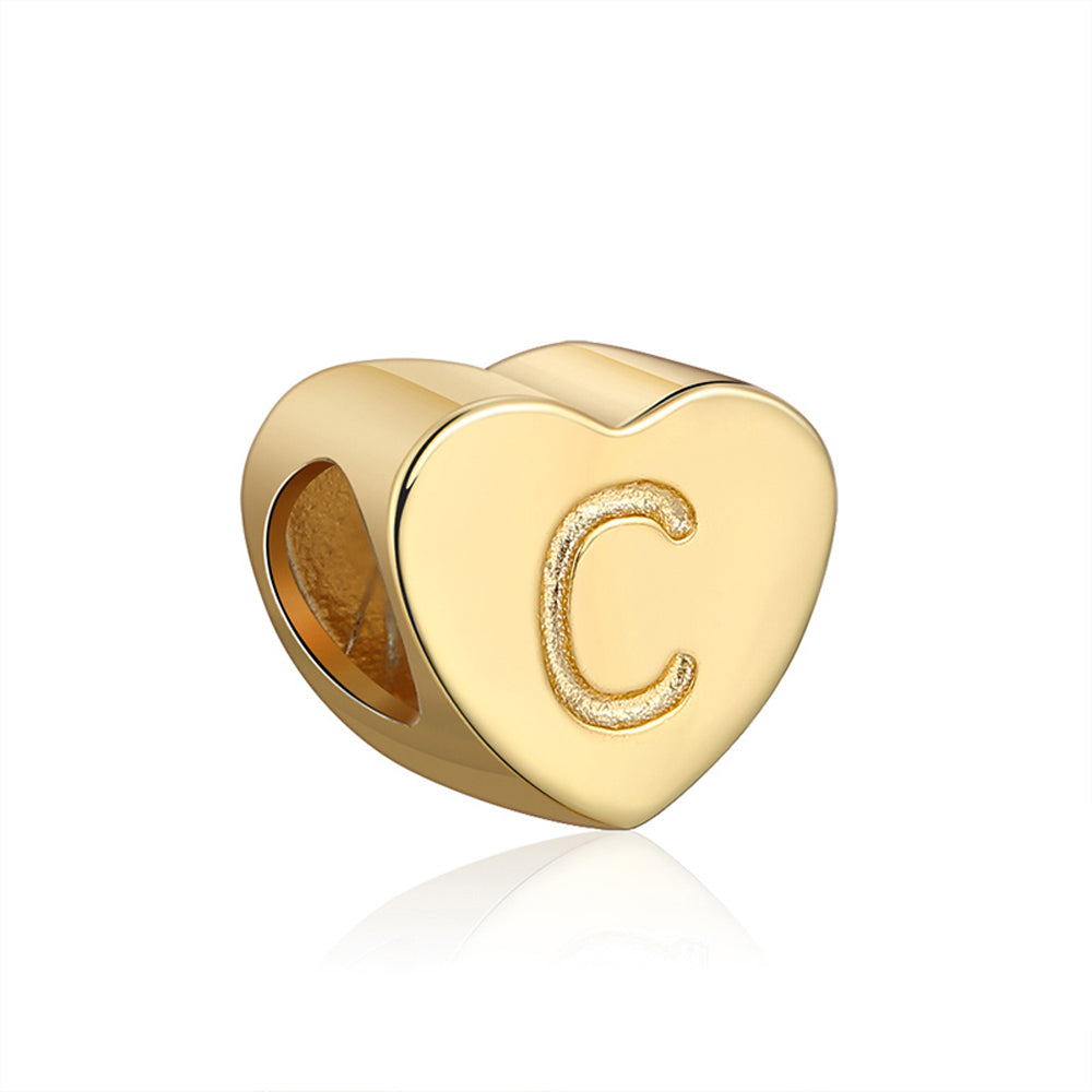 Initial Heart Charms Gold Plated  Sterling Silver Womens Ginger Lyne Collection - C