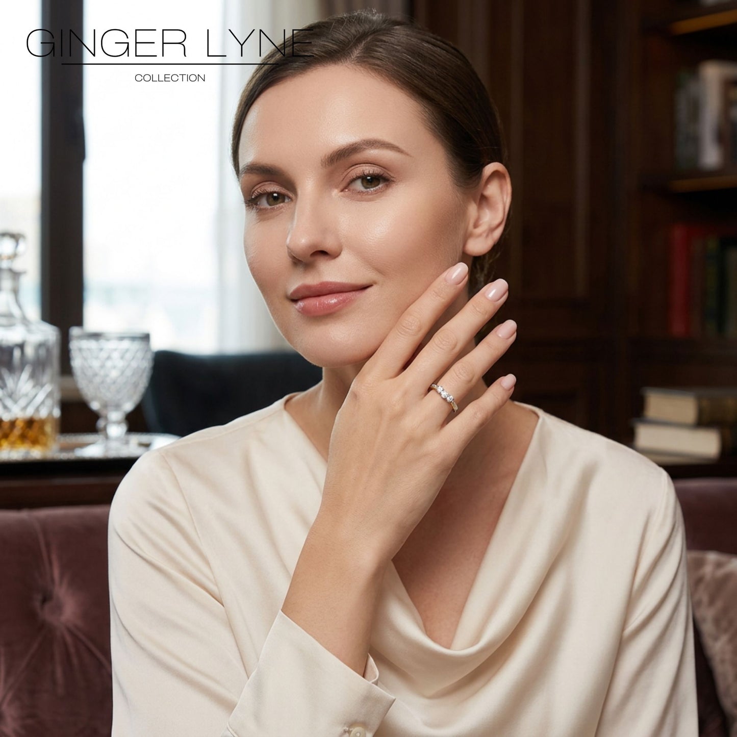 PadenAnniversaryBandRingRoseSterlingSilverWomensGingerLyneCollection_BandOnly,10-3