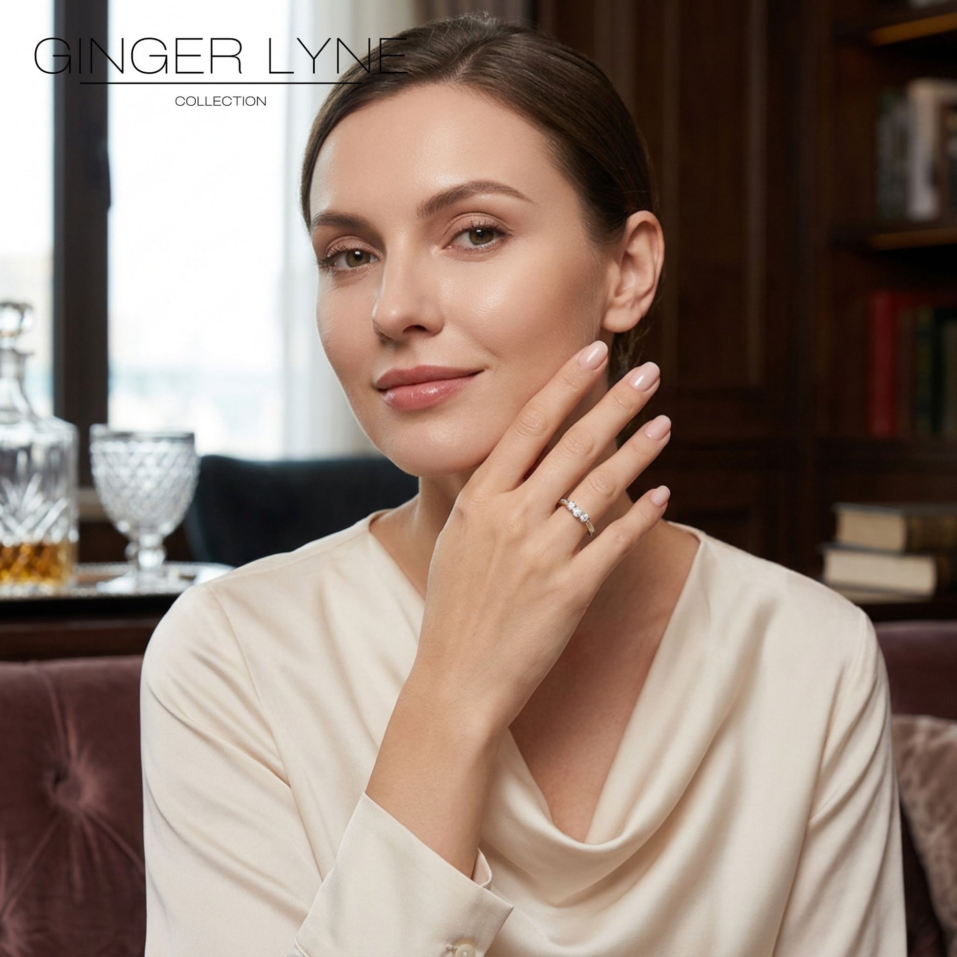 PadenAnniversaryBandRingRoseSterlingSilverWomensGingerLyneCollection_BandOnly,10-3