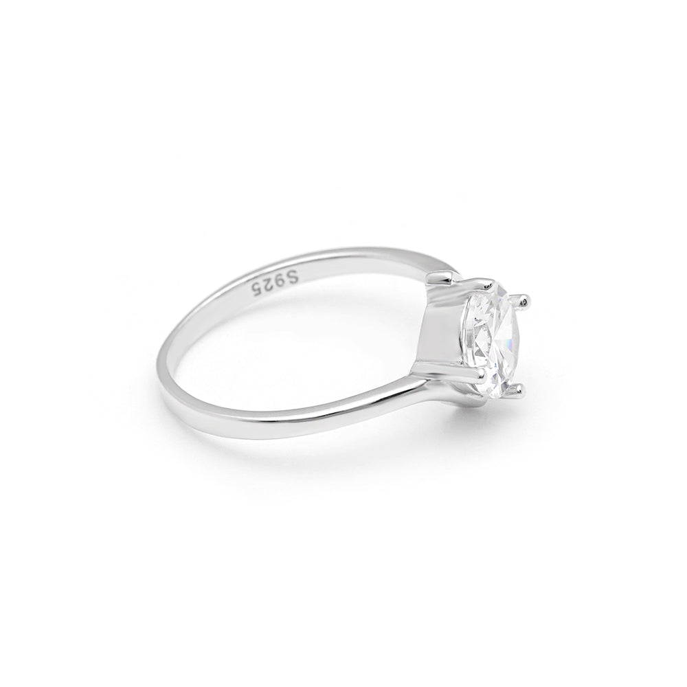 Marcella Engagement Ring Solitaire Cz Sterling Silver Women Ginger Lyne Collection