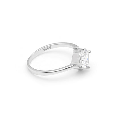 Marcella Engagement Ring Solitaire Cz Sterling Silver Women Ginger Lyne Collection