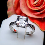 Load image into Gallery viewer, Elin Engagement Ring Rose Sterling Silver Cz Band Women Ginger Lyne Collection - 6
