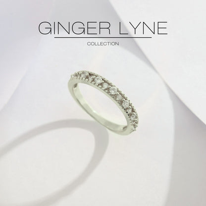 AlessiaWeddingBandforWomenSterlingSilverCZAnniversaryHalfEternityBandStackablebyGingerLyne_Silver-3