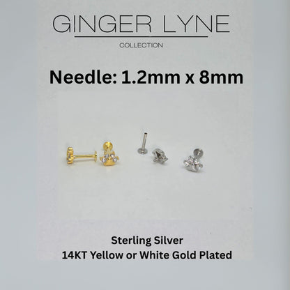 PawPrintFlatBackEarringsforWomenSterlingSilverCartilageHelixLobeBodyPiercingStudsGingerLyne_Gold-2