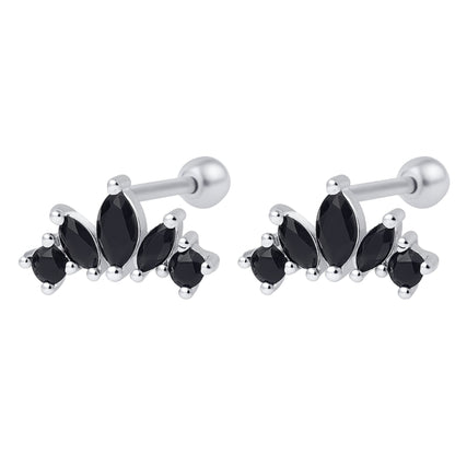 BlackMarquiseCZFlatBackEarringsforCartilageHelixTragusLobe18gSterlingSilver1pairbyGingerLyne_Silver-1