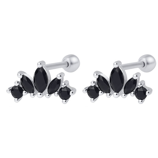 BlackMarquiseCZFlatBackEarringsforCartilageHelixTragusLobe18gSterlingSilver1pairbyGingerLyne_Silver-1