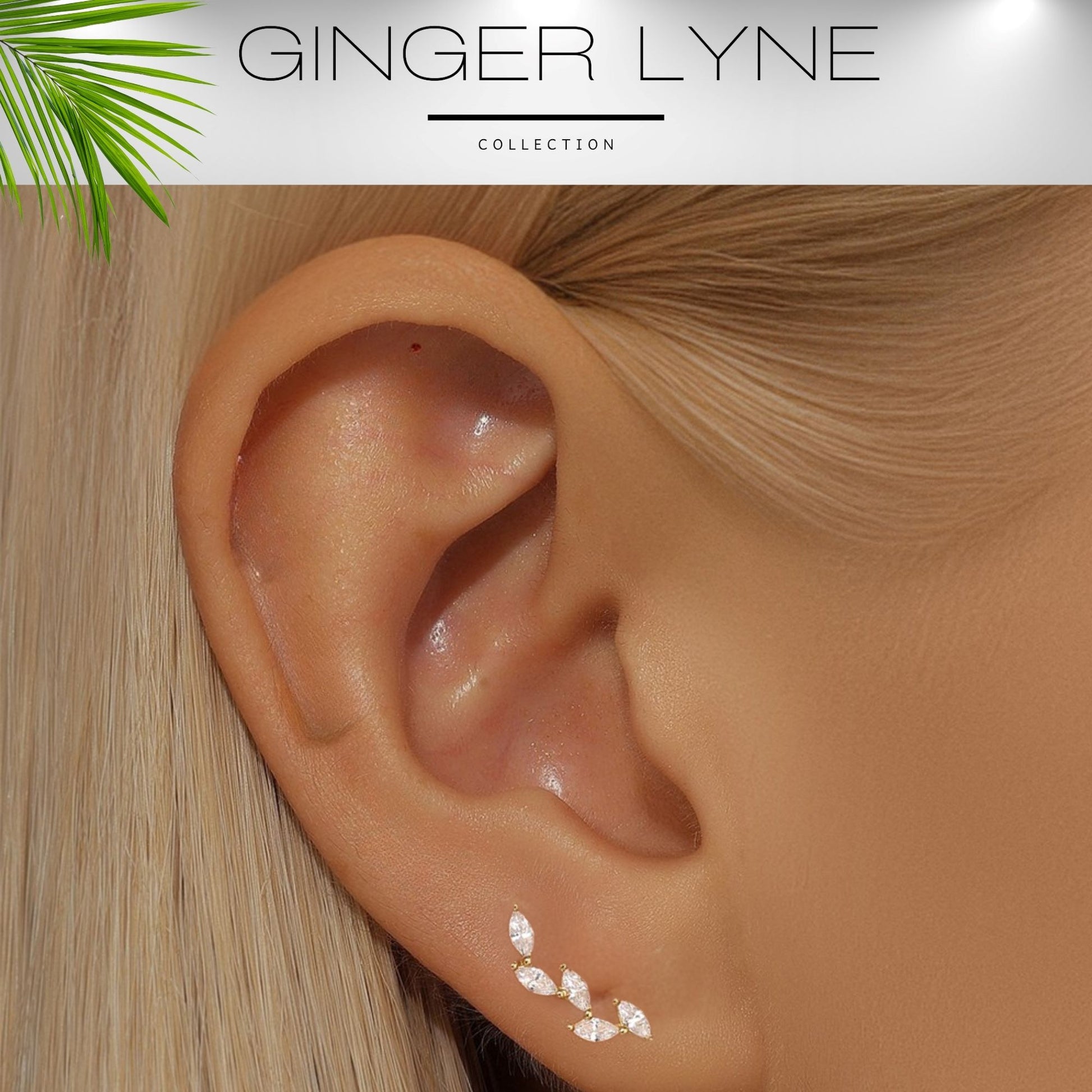 MarquiseCZFlatBackEarringsforCartilageHelixTragusLobeGoldPlatedSterlingSilver1pairbyGingerLyne_Gold-2