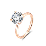 Load image into Gallery viewer, Amore Engagement Ring Women 2Ct Moissanite Rose Sterling Ginger Lyne Collection - 2CT Rose over Silver,10
