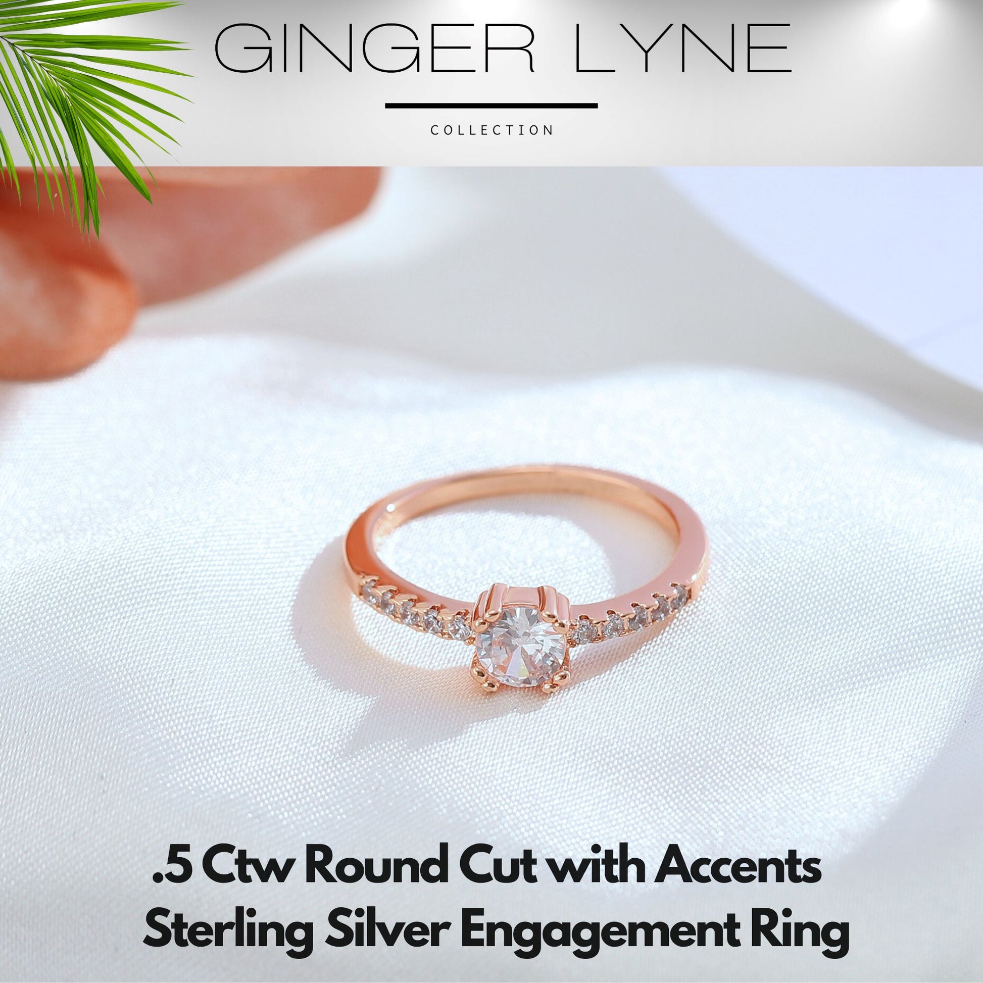 RoundEngagementRingforWomenbyGingerLyne.5CtSimulatedDiamondSterlingSilverWeddingRings_Rose-2