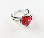 Load image into Gallery viewer, Imperial Engagement Ring White Gold Plated Red Cz Womens Ginger Lyne Collection 9
