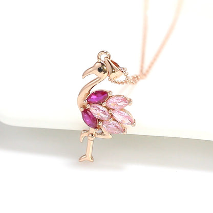 PinkFlamingoPendantNecklaceforWomenCzRoseSterlingSilverGingerLyneCollection_Necklace-5