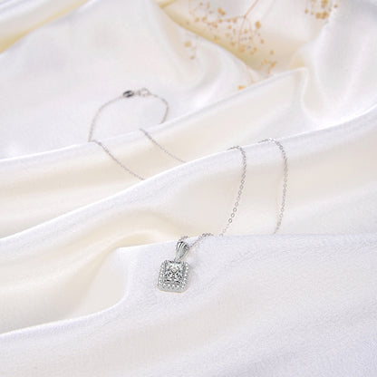Halo Pendant Necklace for Women Sterling Silver Pink CZ Ginger Lyne Collection - Clear