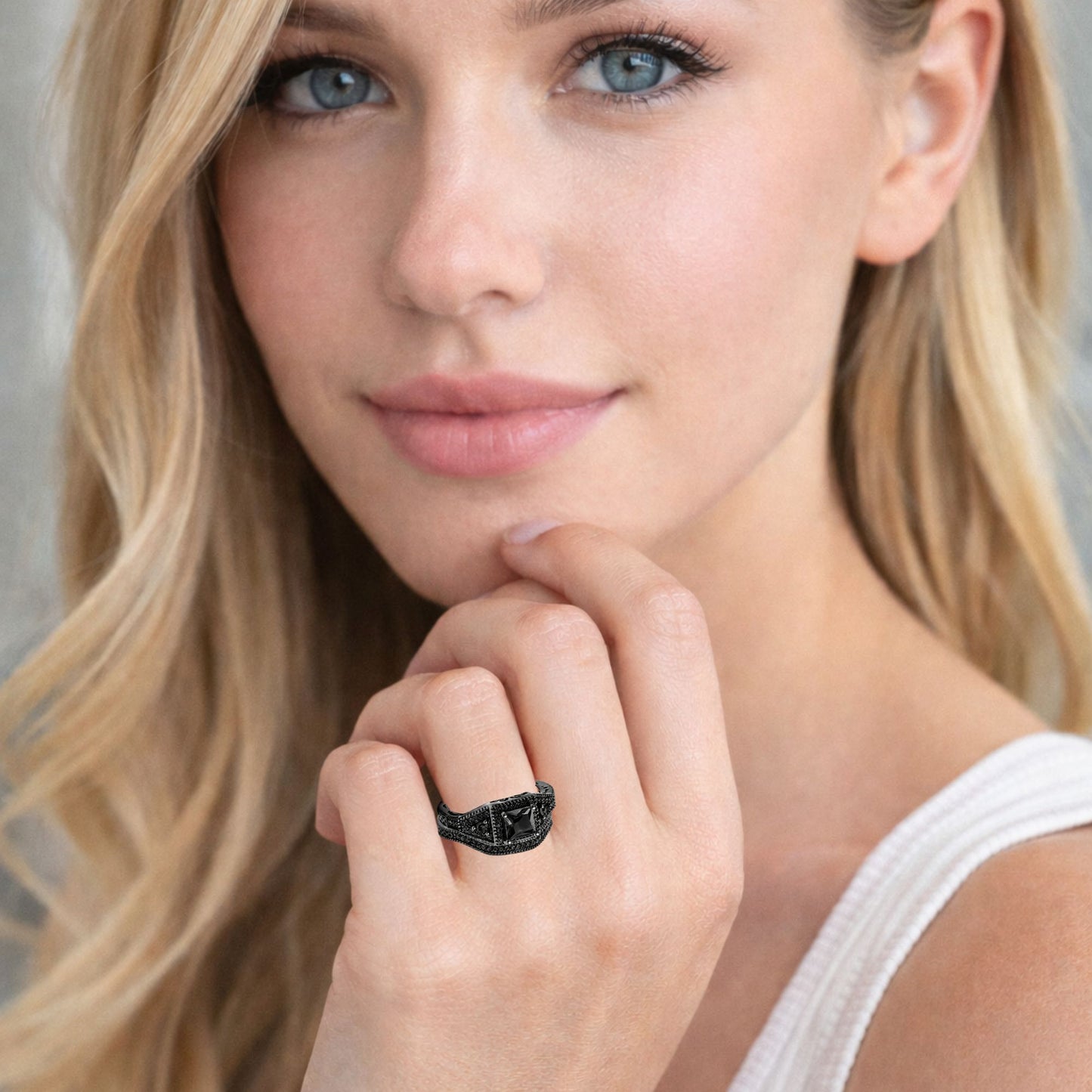 DanielleWeddingRingSetforWomenCZBlackEngagementGingerLyneCollection_Black-5