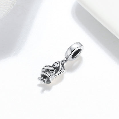 Little Girl Charm Oxidized Cubic Zirconia Sterling Silver Womens Ginger Lyne Collection