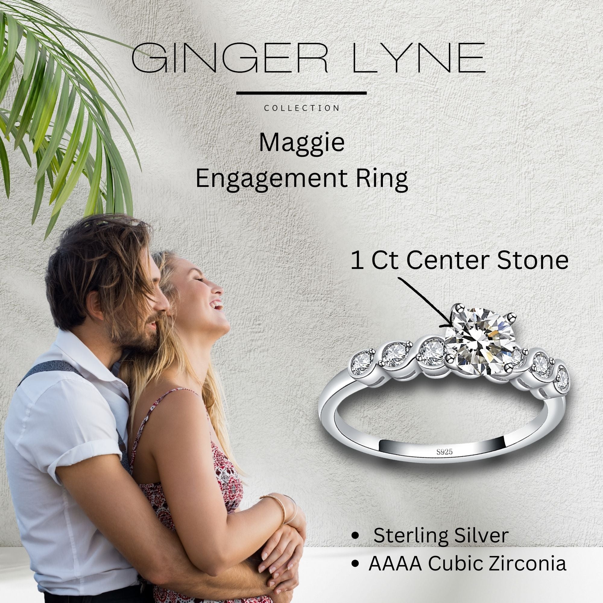 1.5 Ct Solitaire Engagement Ring for Women Sterling Silver Wedding Ring for Her Cz Ginger Lyne - 6