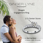 Load image into Gallery viewer, 1.5 Ct Solitaire Engagement Ring for Women Sterling Silver Wedding Ring for Her Cz Ginger Lyne - 6
