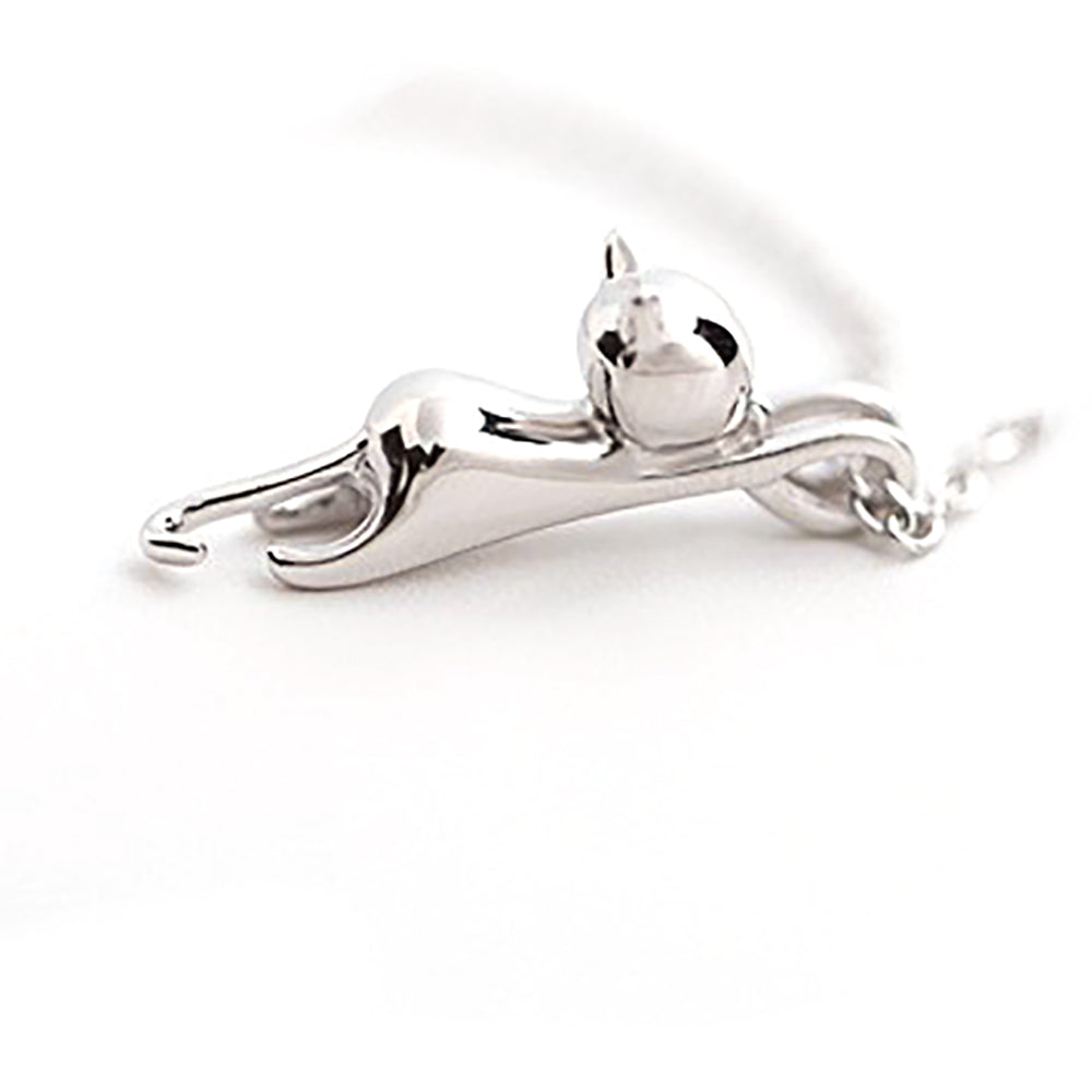Hanging Cat Necklace Mom Greeting Card Sterling Silver Gift for Women Ginger Lyne Collection - Mom-07 - Mom-007