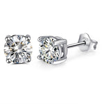 Load image into Gallery viewer, Round Clear Cubic Zirconia Stud Earrings for Women Sterling Silver Ginger Lyne Collection - Clear

