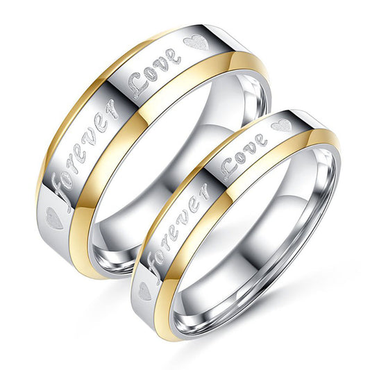 Forever Love 4 mm Men Women Stainless Steel Wedding Band Ring Ginger Lyne Collection - 4mm,4.5
