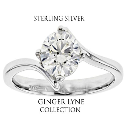 Marcella Engagement Ring Solitaire Cz Sterling Silver Women Ginger Lyne Collection