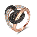 Load image into Gallery viewer, Interlinking Ring Rose Gold Sterling Silver Black Cz Women Ginger Lyne - 7
