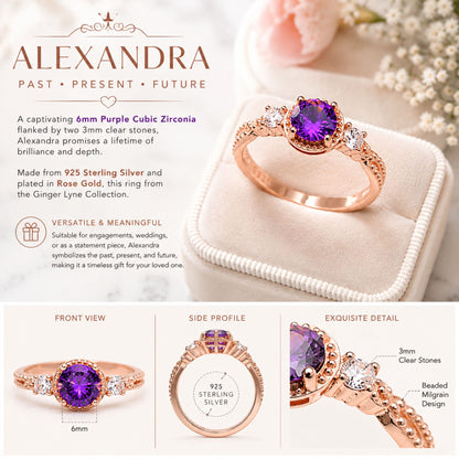 AlexandraBirthstoneRingRoseGoldPlatedSterlingSilverPurpleCZWomensGingerLyne_Purple-5