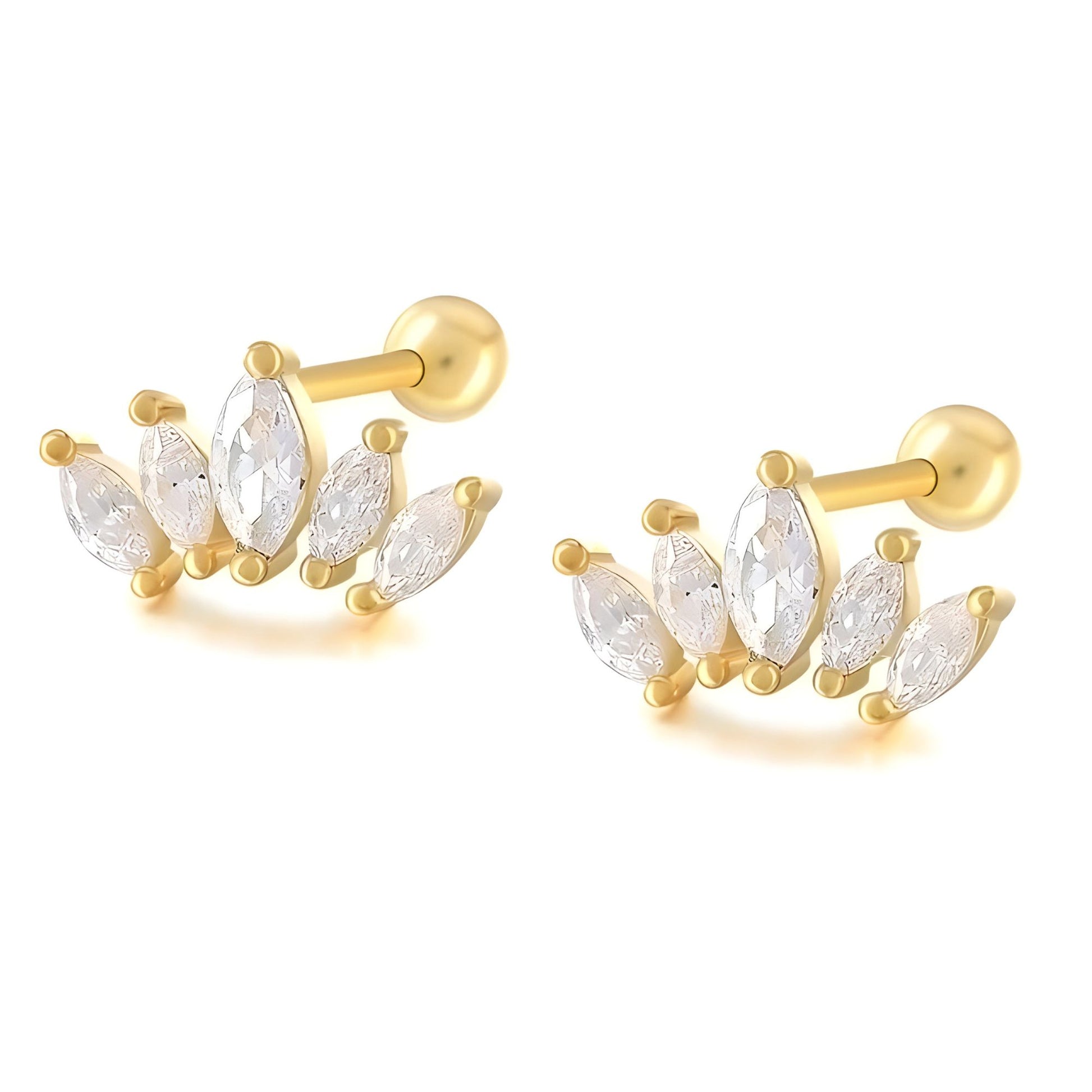 MarquiseCZFlatBackEarringsforCartilageHelixTragusLobe18g6mmPostSterlingSilver1pairbyGingerLyne_Gold-1