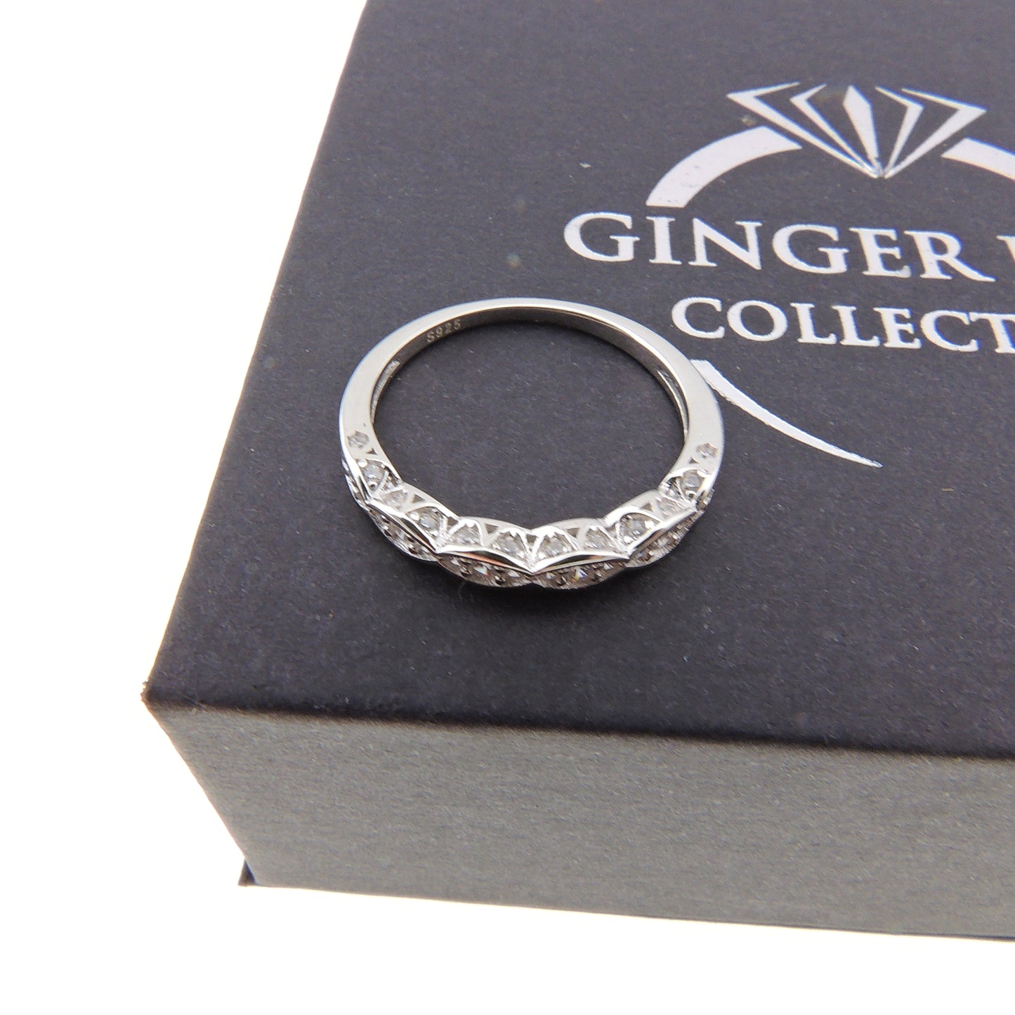 Nickie Anniversary Ring Wedding Band Sterling Silver Women Ginger Lyne Collection