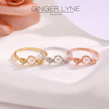 IslaSimulatedPearlRingforWomenSterlingSilver14KGoldPlatedGingerLyneCollection_Gold-4