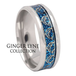 Dolphins Stainless Steel Comfort Fit Wedding Band Ring for Men Women Ginger Lyne Collection - 10