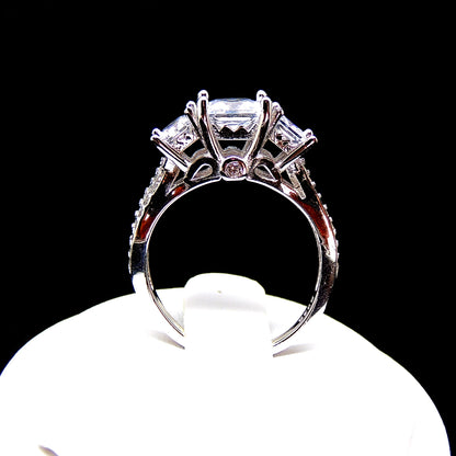 Kim Engagement Ring Sterling Silver Princess Cz Womens Ginger Lyne Collection