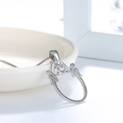 FairyHeartSterlingSilverRedCzPendantChainNecklaceWomenWhimsicalGingerLyneCollection_Silver-3