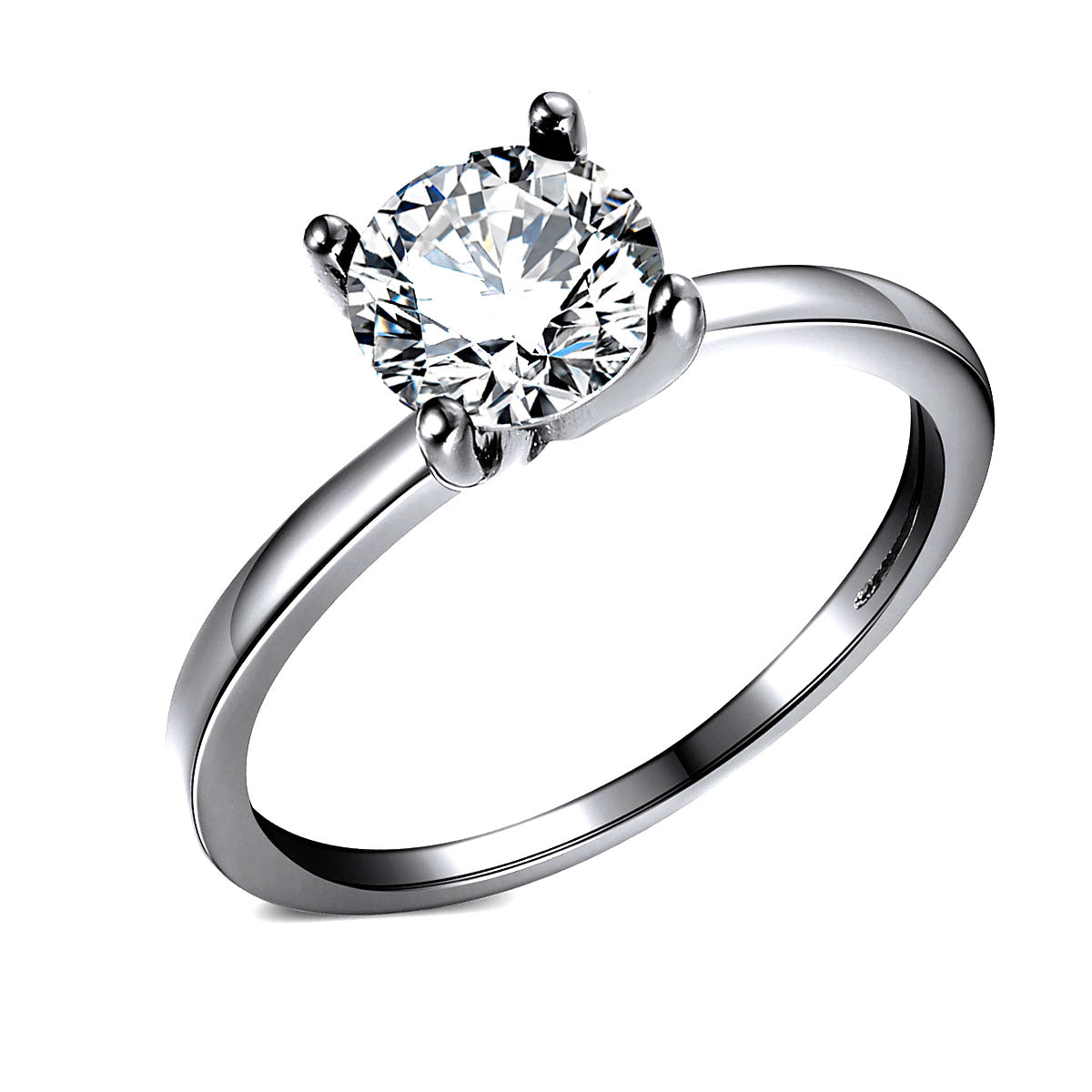 Solitaire 1.50 Ct Engagement Ring for Women Cubic Zirconia Sterling Silver Ginger Lyne - Silver,13