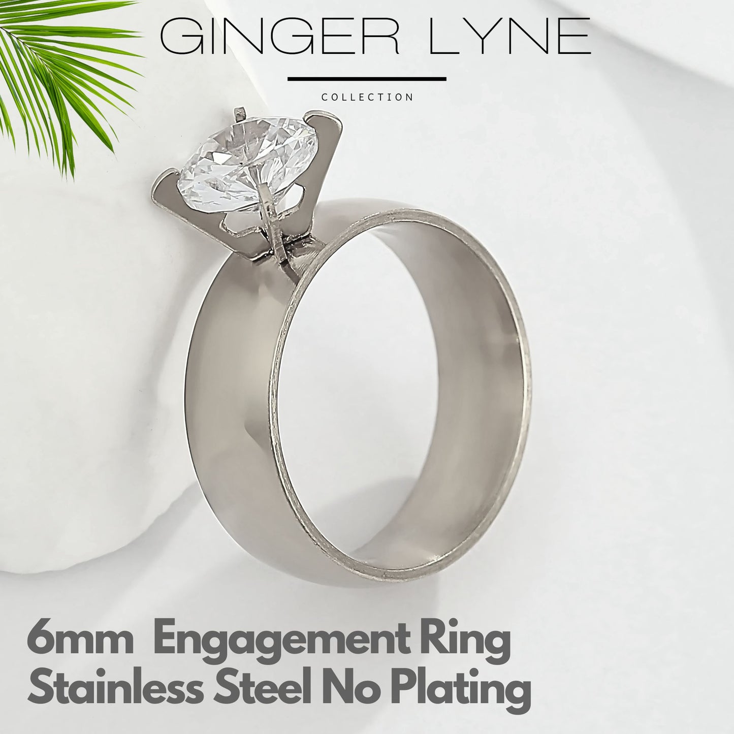 6mmGoldStainlessSteelWomenEngagementRingGingerLyneCollection_Silver-2