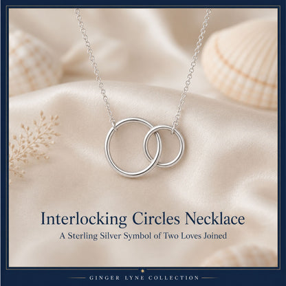 LinkedCirclesPendantNecklaceforWomen18-20",SterlingSilverGingerLyneCollection_Silver-2