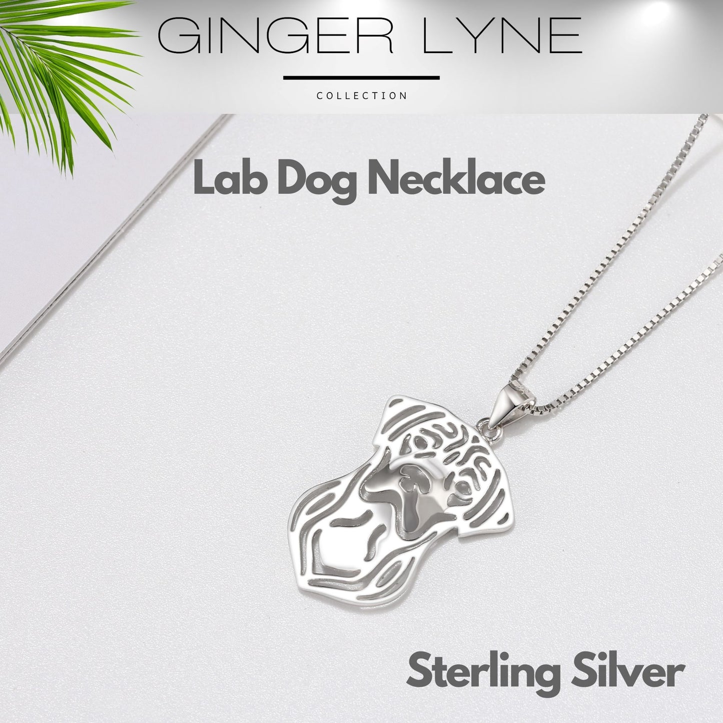 Labrador Retriever Lab Dog Necklace Sterling Silver Womens Ginger Lyne Collection - Necklace