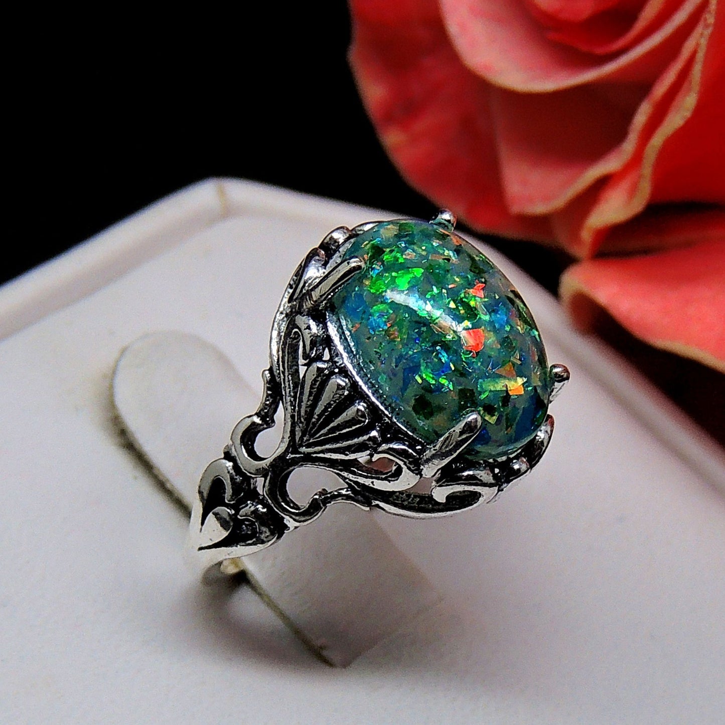 SaharaFireOpalStatementRingforWomenOval-CutGingerLyneCollection_Green-4