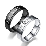 Load image into Gallery viewer, Her King Black His Queen Steel Wedding Band Ring Men Women Ginger Lyne Collection - Male-King Black,10.5
