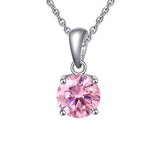 Load image into Gallery viewer, Solitaire Birthstone Necklace for Women Cz Sterling Silver Ginger Lyne Collection - October-Tourmaline Pink
