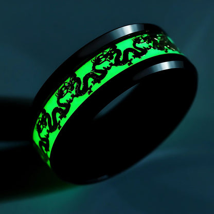 GlowinDarkDragonStainlessSteelWeddingBandRingMenWomenGingerLyneCollection_Black-4