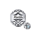 Load image into Gallery viewer, Birthstone Charms for Bracelet Sterling Silver CZ Womens Ginger Lyne Collection - March
