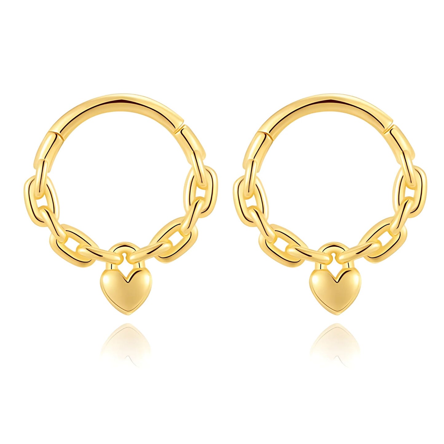 HeartHoopEarring16G1.2mmCartilageNoseSeptumBodyPiercingJewelrySterlingSilverbyGingerLyne-1pair_Gold-1
