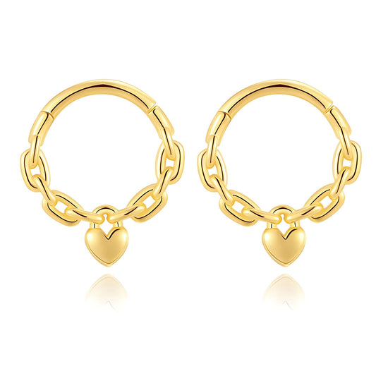 HeartHoopEarring16G1.2mmCartilageNoseSeptumBodyPiercingJewelrySterlingSilverbyGingerLyne-1pair_Gold-1